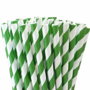 Mobake Papierové slamky Rovné Zelené | 20 cm | 25 ks