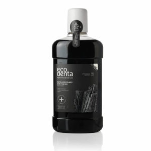 Ecodenta Čierna bieliaca ústna voda s čiernym uhlím 500 ml