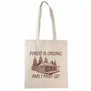 Mobake Eco plátená taška Forest Calling | 42x38cm | krátke ucho