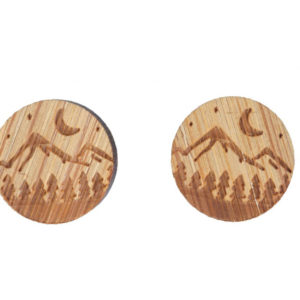 Mountaino Drevené náušnice Moon Valley N-MV01 1g