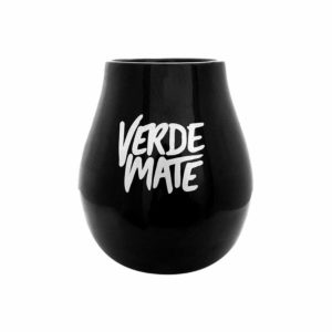 Kalabasa keramická čierna s nápisom Verde Mate 350ml
