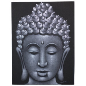 Obraz Buddha pieskovaný šedý 60x80cm