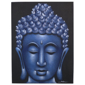 Obraz Buddha pieskovaný modrý 60x80cm