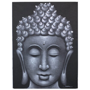 Obraz Buddha šedý brokát 60x80cm