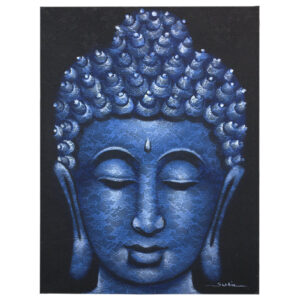 Obraz Buddha modrý brokát 60x80cm