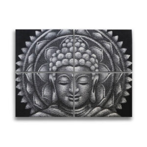 Obraz Sivý Buddha Mandala Brokátový detail 30x40cm x 4