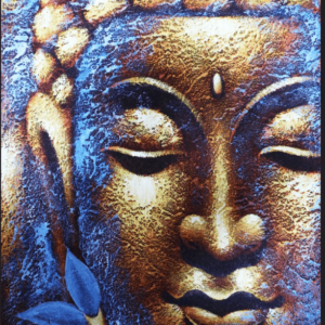Obraz Buddha zlatá tvár a lotosový kvet 60x80cm